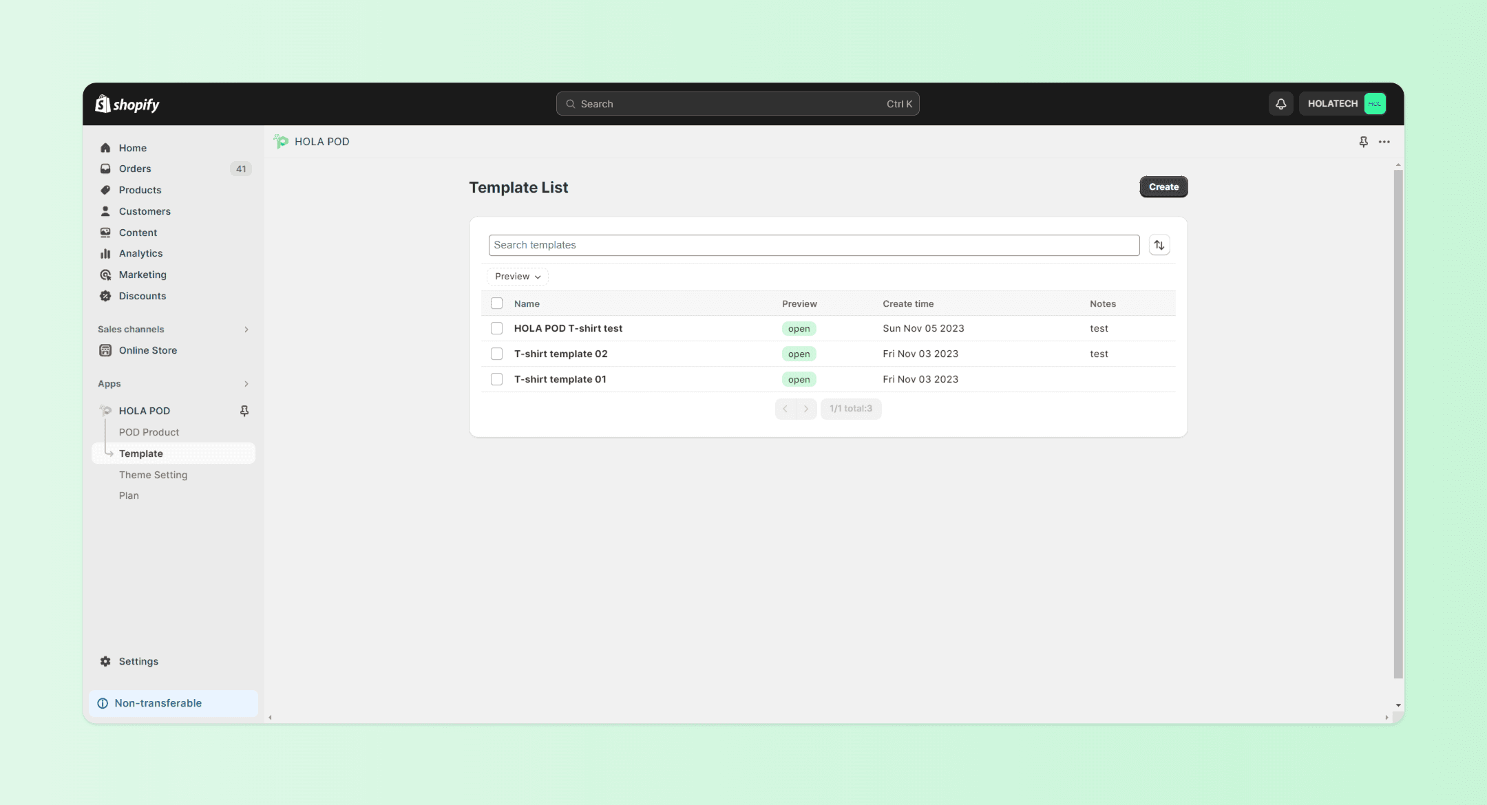 Unlimited Template Options interface